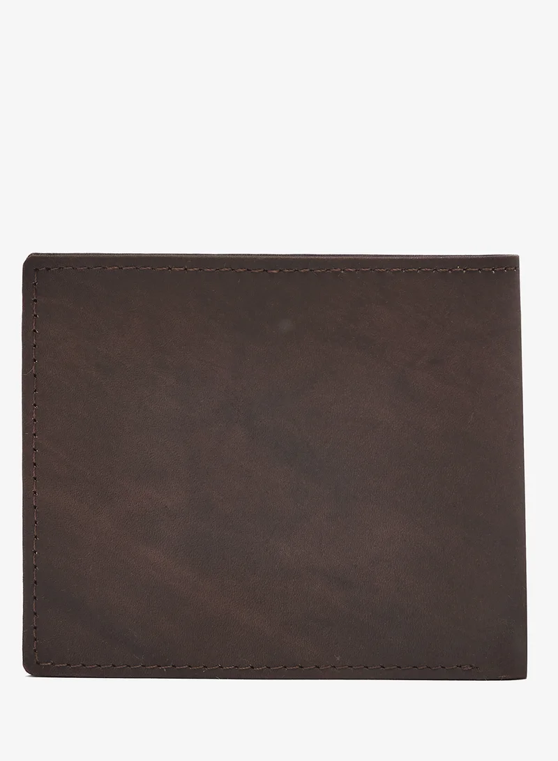 Robert Wood Genuine Leather Horse Logo Bi Fold Wallet